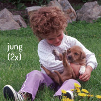 jung (2x Kind und Hund)